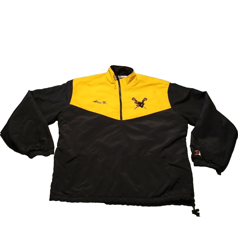 VTG‎ Boathouse Peninsula Lacrosse Windbreaker Jacket Mens Size L Yellow Black